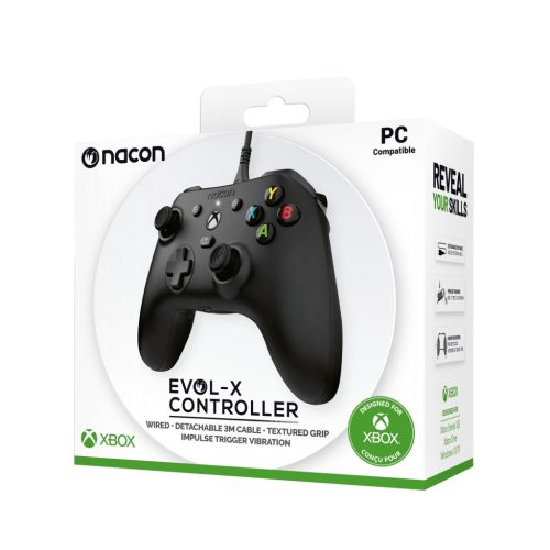  Evol-X vezetékes Xbox kontroller - Fekete