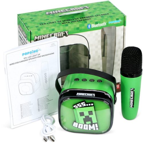 OTL Minecraft PopSing LED karaoke hangszóró mikrofonnal