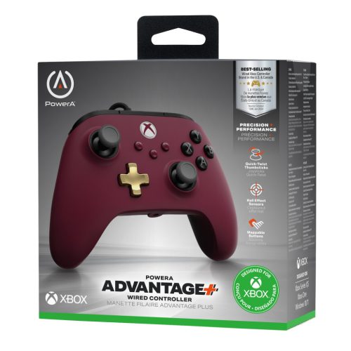 PowerA Advantage PLUS  vezetékes Xbox Series X|S kontroller - Burgundy