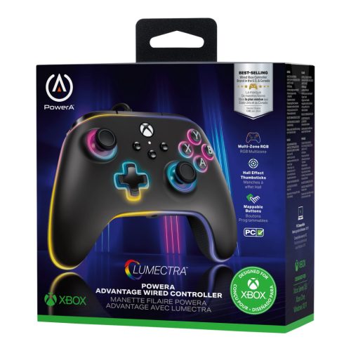 PowerA Advantage vezetékes Xbox Series X|S kontroller Lumectra LED-es kontroller