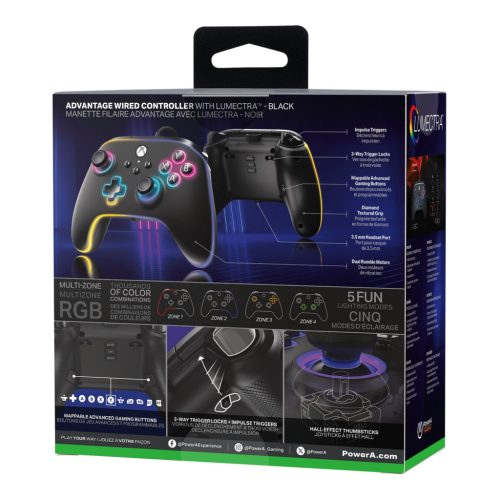 PowerA Advantage vezetékes Xbox Series X|S kontroller Lumectra LED-es kontroller