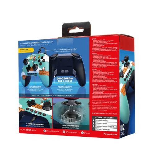 PowerA Advantage vezetékes kontroller Nintendo Switch 2 - Mario Time